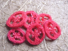 6 Luffa Ringe rot