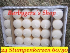 24 Stumpenkerzen 60/50 Creme ASF