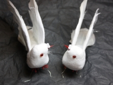 Taubenpaar weiß 12 cm