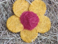 Sisal Blüte 15 cm Orange / Rot