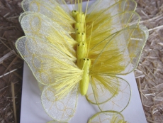 Organza Schmetterling 8 cm gelb