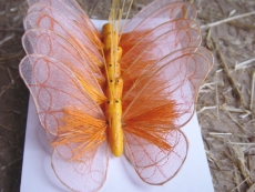 Organza Schmetterling 8 cm orange