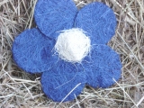 Sisal Blüte 15 cm Blau / Weiß