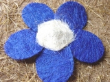 Sisal Blüte 25 cm Blau / Weiß