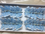 24 Schmetterlinge aus Federn am Draht Blau
