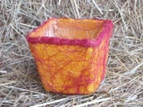Sisal Pflanzkübel Orange / Rot